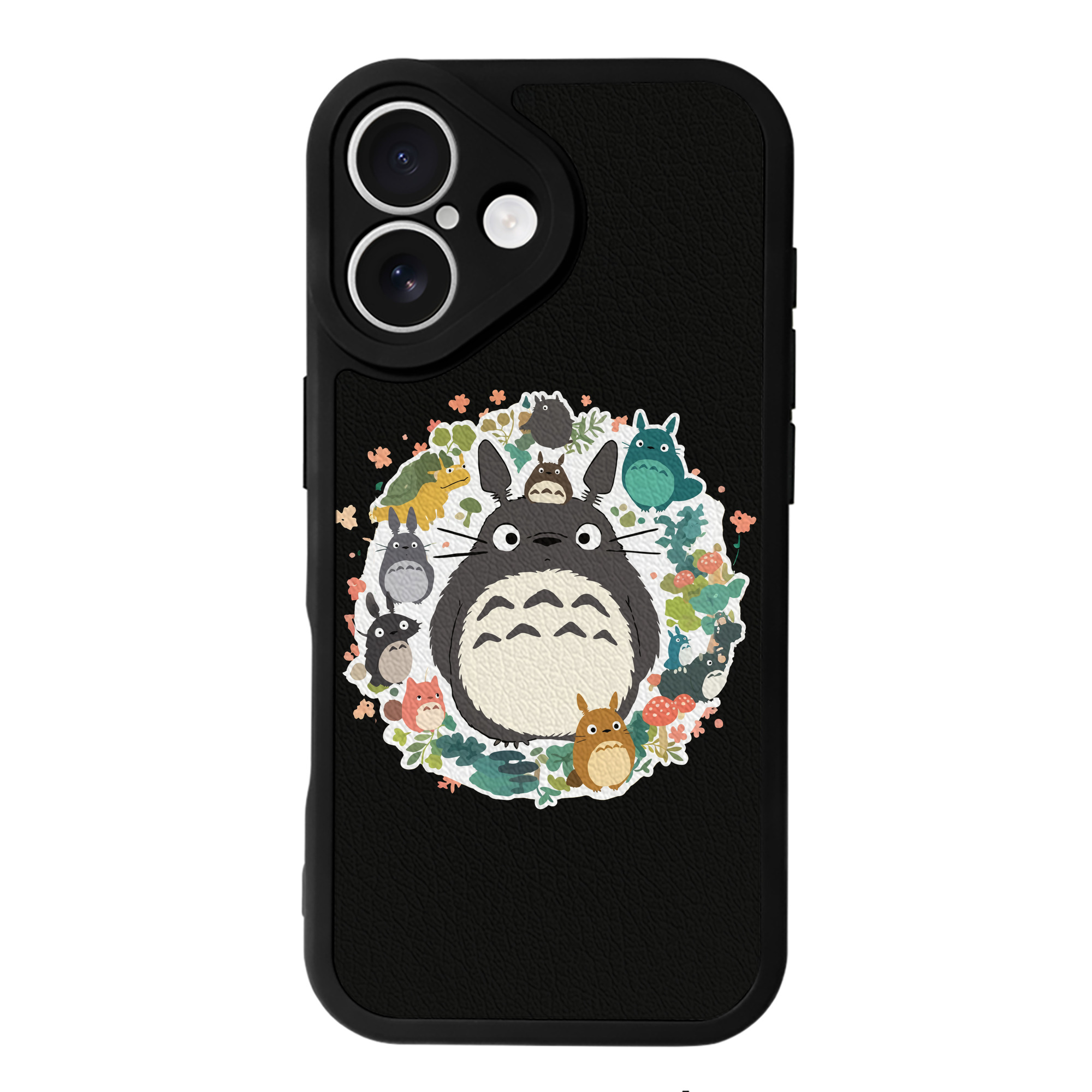 （画像用） となりのトトロ 草壁メイ 草壁サツキ My Neighbor Totoro Satsuki Kusakabe Mei Kusakabe 【iPhone 16シリーズ対応】シリコンスマホケース（レザー調） 材質：シリコン